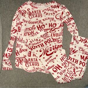 Kids Festive Red and White Holiday Pajama Set